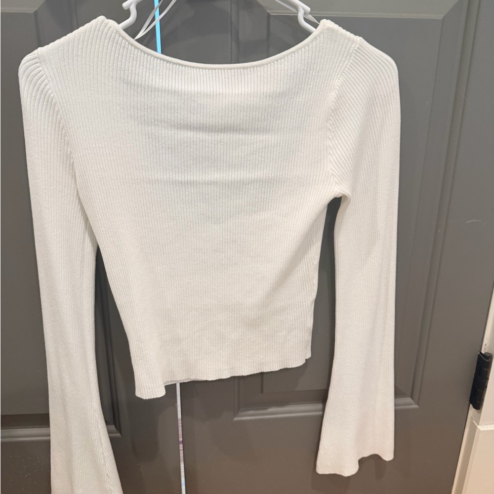 Divided Cream Ribbed Knit Top